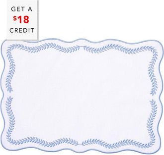 Vietri Vietri Set Of 4 Tessuti Rectangular Placemats With Cornflower Blue Ivy With $18 Credit