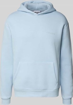 Review Hoodie mit Label-Schriftzug in Eisblau, Größe XXL