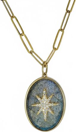 Rachel Reinhardt Jewelry Womens Labradorite Celestial Pendant Necklace In Blue