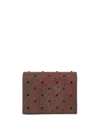 Etro rhinestone paisley bi-fold wallet - Brown