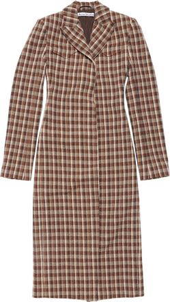 Acne Studios check-print coat - women - Wool/Cotton/Viscose/Polyester/Nylon/Elastane/Viscose/Polyester - 36 - Brown
