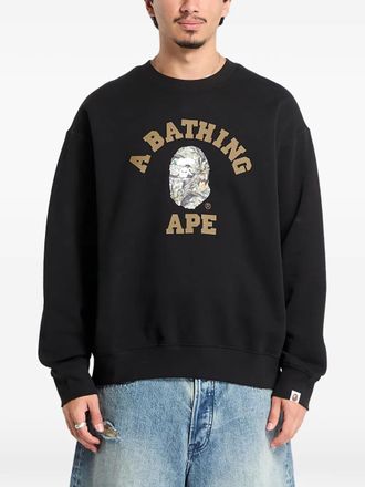 A Bathing Ape Tree Edge Camo College sweatshirt - Black
