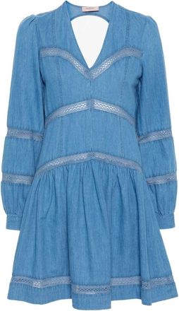 Twinset Dames, Jurken, Blauw, Maat: 2XS Denim