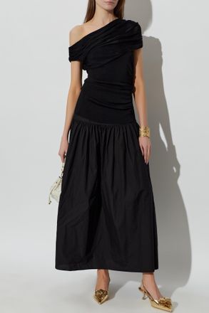 Self Portrait Dress Made Of Combined Fabrics, Womens, Black