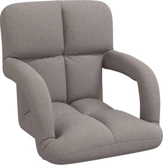 vidaXL Sill&oacute;n De Suelo Ajustable Con Reposabrazos Topo Tela Vidaxl