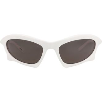 Balenciaga 59mm Cat Eye Sunglasses in White White Grey at Nordstrom Rack