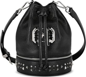 Philipp Plein studed bucket bag - women - Acrylonitrile Butadiene Styrene (ABS)/Polyurethane/Calf Leather/Polyamide/Polyester - One Size - Black