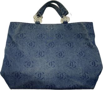 Chanel Denim Denim Tote Bag (Pre-Owned)