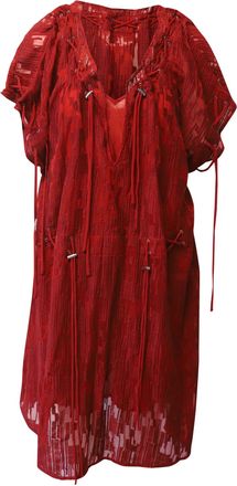 Iro midi-jurk met vetersluiting in rode polyester