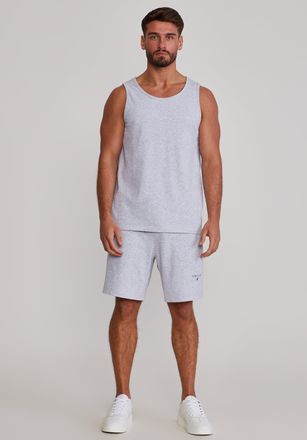 Siksilk Mens Grey Marl Vest and Shorts Set XXL