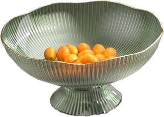 OEM Frutero Moderno De 25 X 12 X 13 Cm - Cesta Ovalada Decorativa En Color Verde - Con Base Extra&iacute;ble