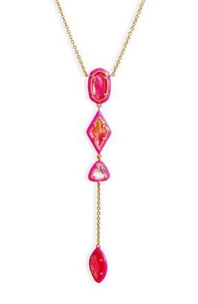 Kendra Scott Greta Y-Necklace in Gold Pink Mix at Nordstrom Rack