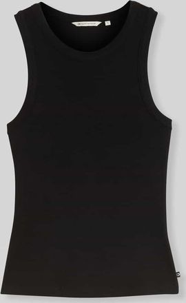 Tom Tailor Denim Slim Fit Top in Rippoptik in Black, Gr&ouml;&szlig;e XL