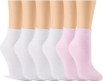 Shelli Segal 6-Pack Full Cushion Ankle Socks in Whisper Pink/White at Nordstrom Rack, Size 9/11