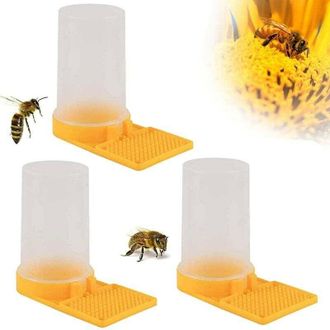 OEM Dispensadores De Agua Y Miel Para Abejas, 3 Bebederos De Pl&aacute;stico Amarillo Para Apicultura, Sistema De Alimentaci&oacute;n L&iacute;quida Para Abejas, Herramienta D