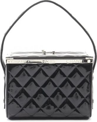 Chanel Trousse CC in pelle verniciata trapuntata 1996-1997 - Nero