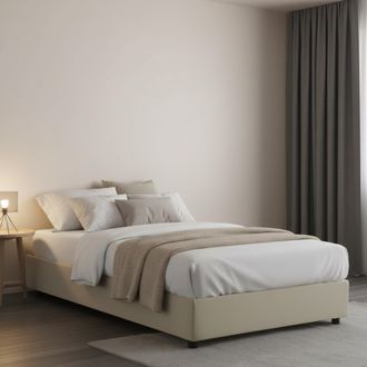 Dmora Dmora - Cama De Plaza Y Media Dlammer, Cama Contenedor Con Revestimiento De Tela, 100% Made In Italy, Apertura Frontal, Adecuado Para Colch&oacute;n Cm 120x1
