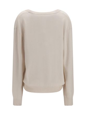 Extreme Cashmere Womens N&deg;492 Ben Cashmere Sweater Bone Kashmir-Capra Hircus Kashmir/capra