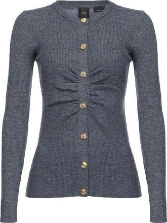 Pinko Grijze knooptrui - Dames - Vesten - Grijs - XS - Truien & Vesten