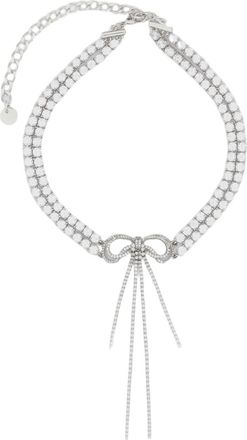 Self Portrait Silver Double Strand Bow Choker