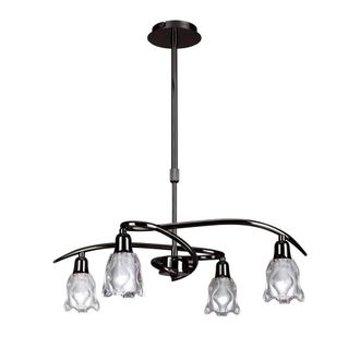 Netlighting Amel Telescopic Convertible To Semi Flush 4 Light L1SGU10 Black Chrome
