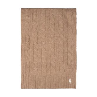 Ralph Lauren Accessoires, Dames, Bruin, ONE Size, Wol, Bruine Sjaals