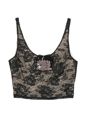 GCDS Gcds X Betty Boop Pailletten-Spitzenoberteil