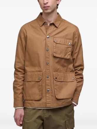 Barbour Shirtjack met zakken met knoopsluiting - Bruin