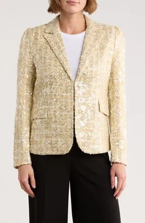 Love Token Jensen Sequin Blazer in Champagne at Nordstrom Rack, Size Medium