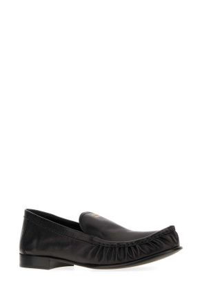 Miu Miu Womens Black Leather Loafers Nero Bufalo Mocassini