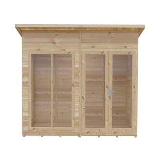 Shires Lela 8x4 Summerhouse - L125.8 x W238 x H229.9 cm in Light Brown