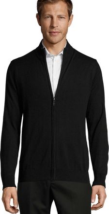 SOLS Heren Gordon gebreid vest met rits (Zwart)