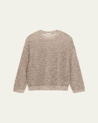 Brunello Cucinelli Net Silk-Blend Crewneck Sweater