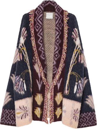 Forte_Forte Cardigan con frange - Blu