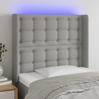 vidaXL Cabecero Con Led De Tela Gris Claro 93x16x118/128 Cm Vidaxl