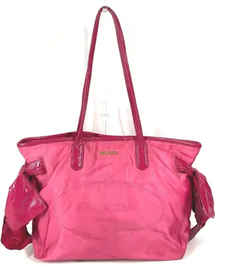 Prada Pink Nylon Shoulder Bag Tote Bag (Pre-Owned)