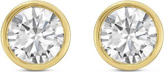 Diana M. Jewels 14KT YELLOW GOLD LAB GROWN ROUND STUDS IN A BEZEL SETTING WEIGHING 12.00 CTS TW