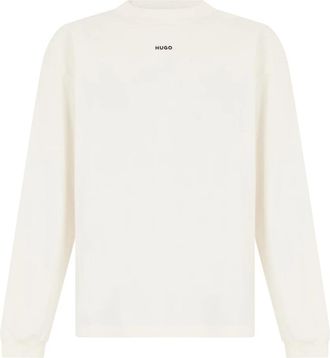 HUGO BOSS Daposo Crewneck Sweater - Heren - Sweatshirts - Wit - XS - Katoen - Hoodies & sweatvesten