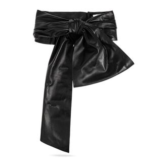 Chlo&eacute; Belts, female, Black, Size: M Bow Leather Belt