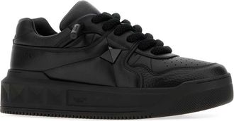 Valentino Garavani Mens Black Nappa Leather One Stud Xl Sneakers Neroalcampione