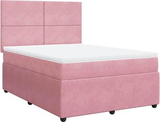 vidaXL Vidaxl - Cama Box Spring Con Colch&oacute;n Terciopelo Rosa 140x190 Cm