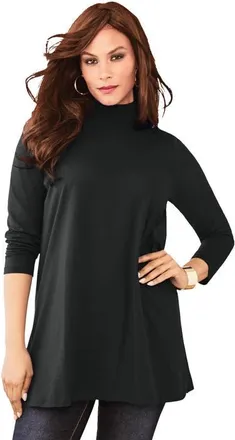 Roaman's Ultimate Mockneck Tunic in Black at Nordstrom, Size Medium