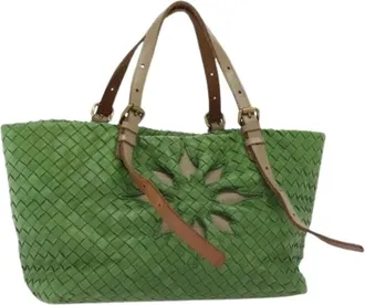 Bottega Veneta Pre-owned Tote Bags, female, Green, Size: ONE SIZE Pre-owned Tote Bag