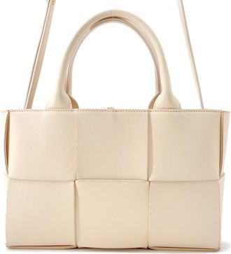 Bottega Veneta Intrecciato Gold Leather Tote Bag (Pre-Owned)