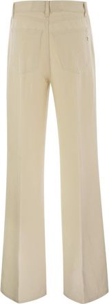 Dondup Womens Amber - Five-pocket Wide-leg Trousers - Ivory Viscose - Size 27 (Waist)