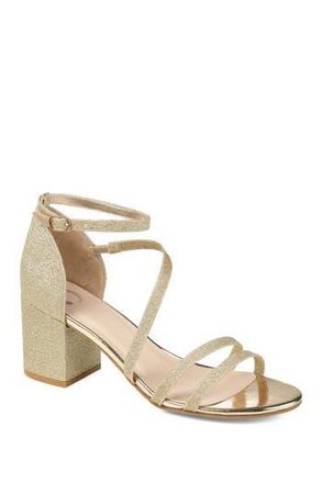 Journee Collection Bella Glitter Sandal in Gold at Nordstrom Rack, Size 11