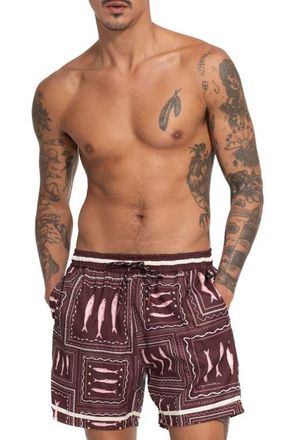 Agua Bendita Joe Swim Trunks in Brown Multi at Nordstrom, Size 32