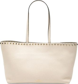 Valentino Garavani 2018-2025 Leather Rockstud tote bag - White