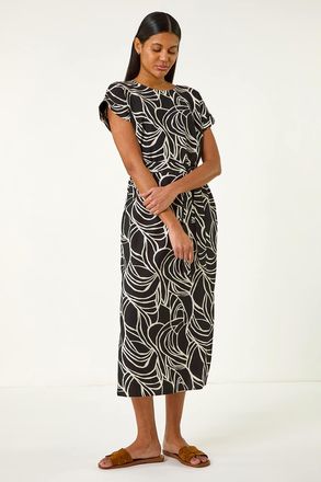 Roman Linear Textured Midi Dress