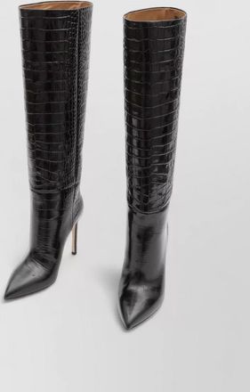 PARIS TEXAS leather embossed knee-high stiletto boots